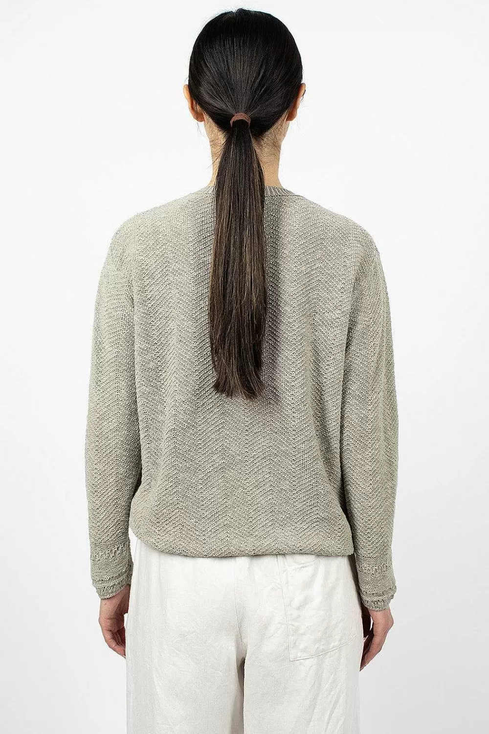 Vlas Blomme Hemp Pullover Light Green | Knitwear