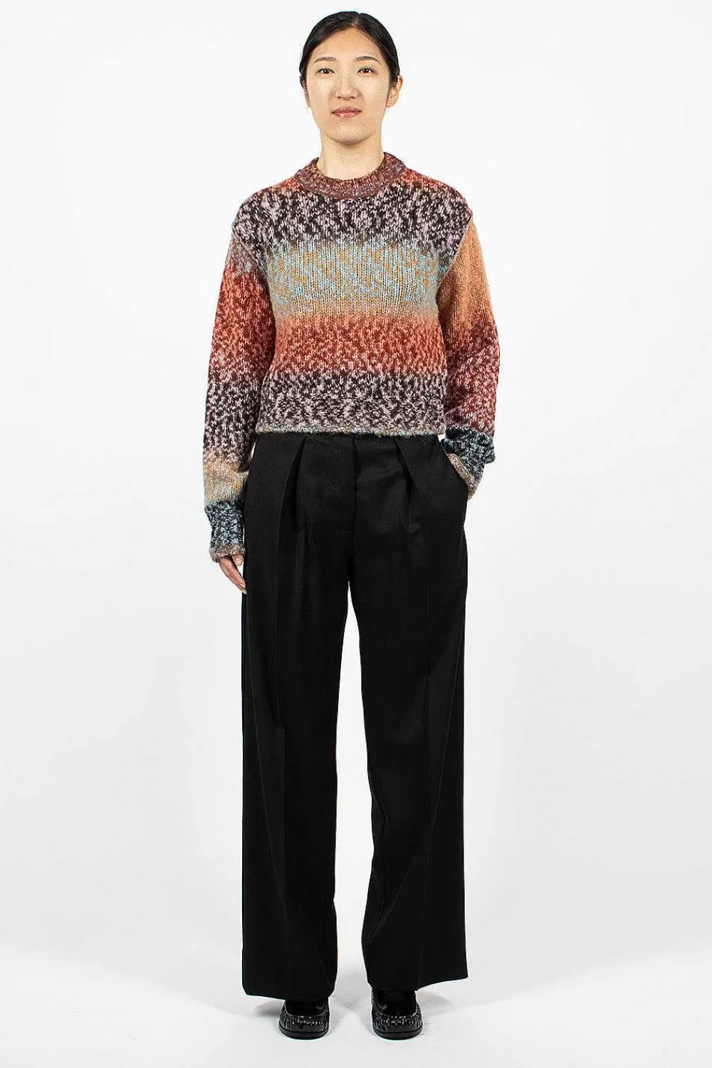 Acne Studios Herringbone Relaxed Trouser Black | Trousers