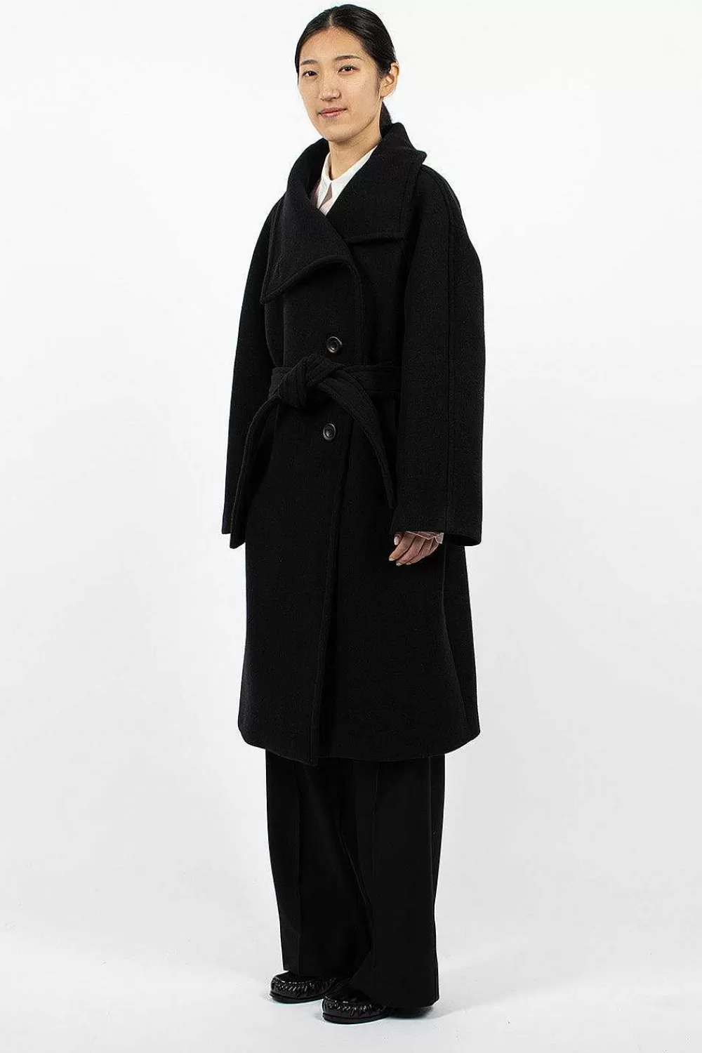 Acne Studios High Neck Coat Black | Outerwear