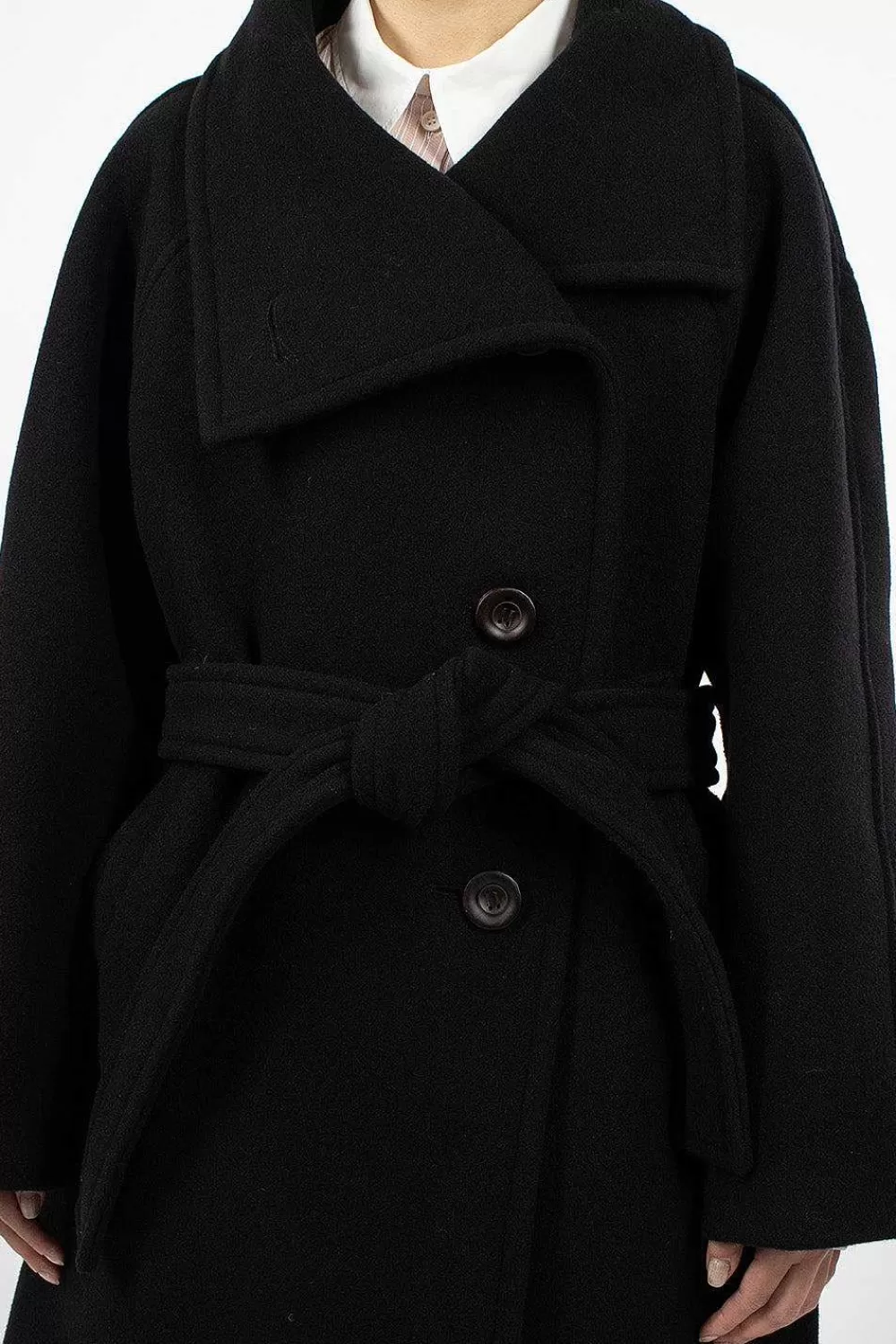 Acne Studios High Neck Coat Black | Outerwear