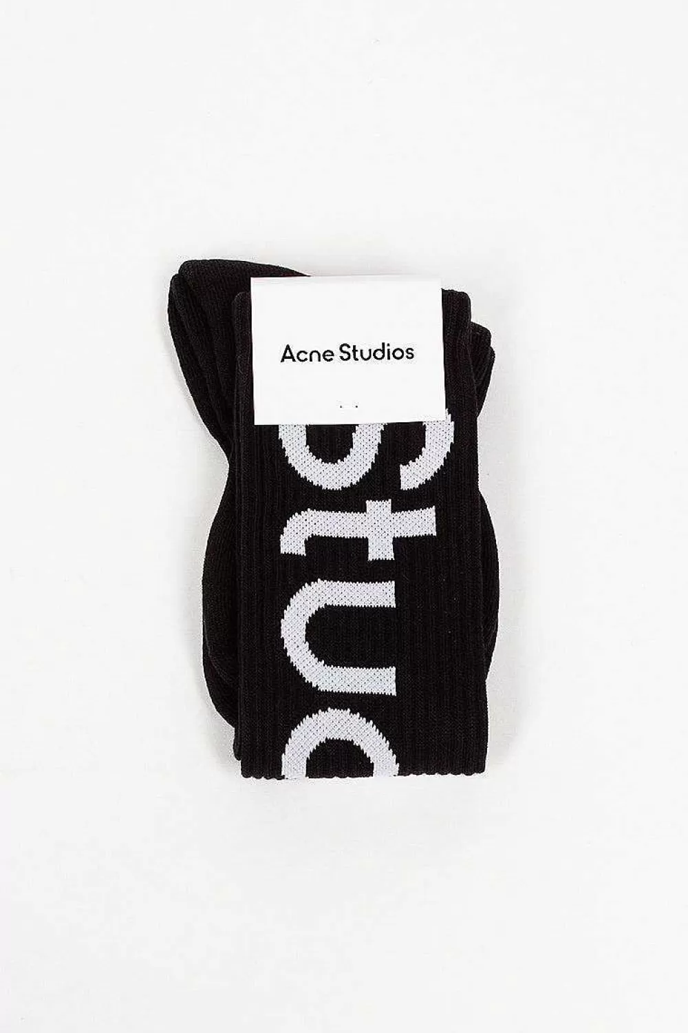 Acne Studios Jacquard Logo Knee High Socks Black | Tights & Socks