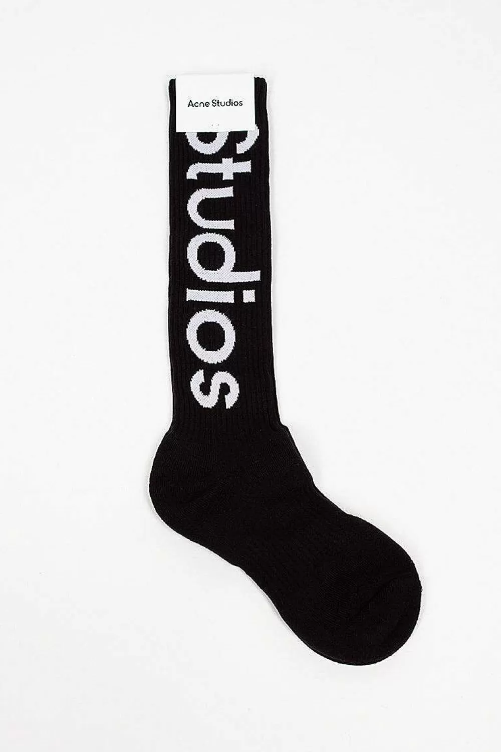 Acne Studios Jacquard Logo Knee High Socks Black | Tights & Socks