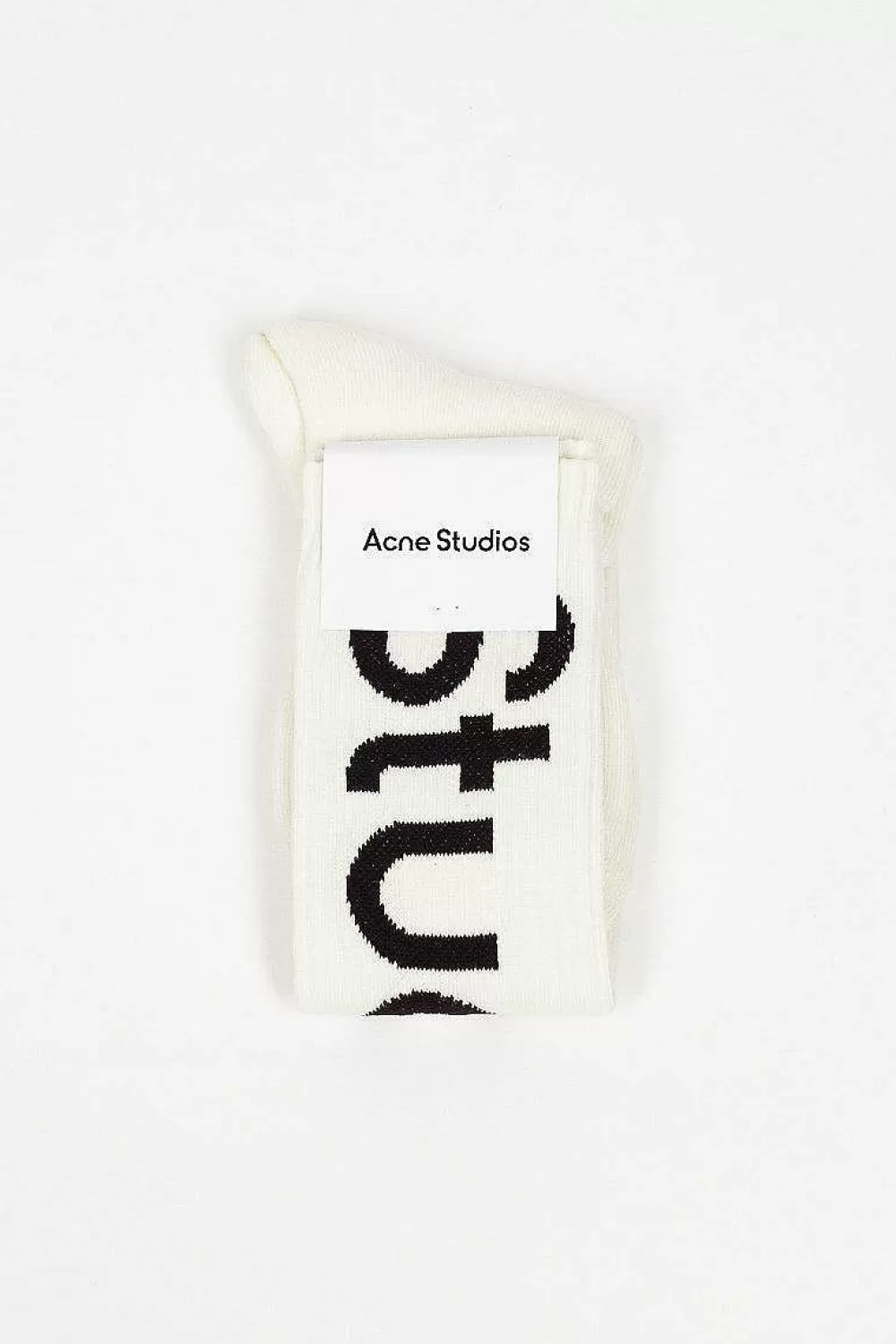 Acne Studios Jacquard Logo Knee High Socks White | Tights & Socks