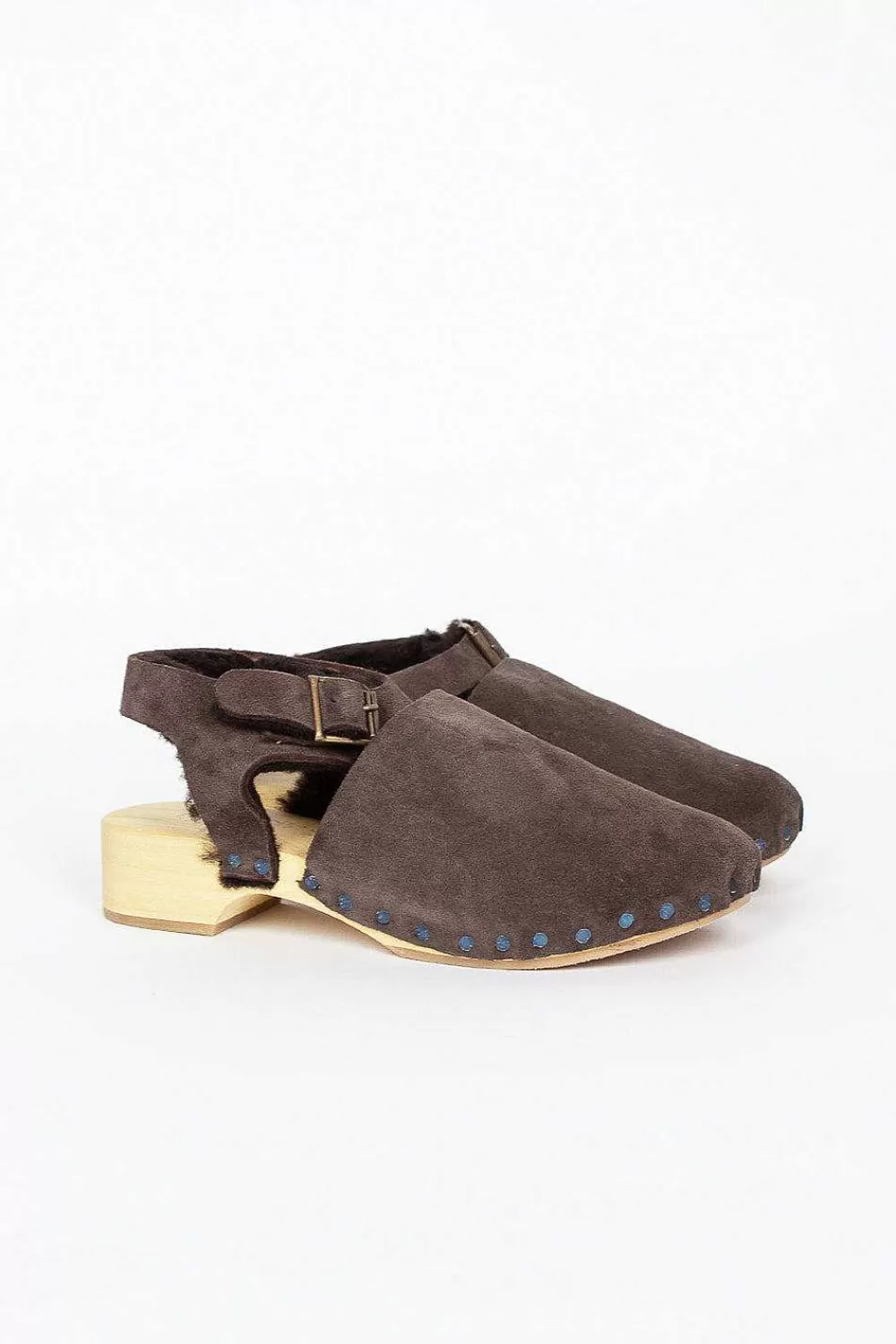 Daniela Gregis Low Clog Suede Brown | Shoes