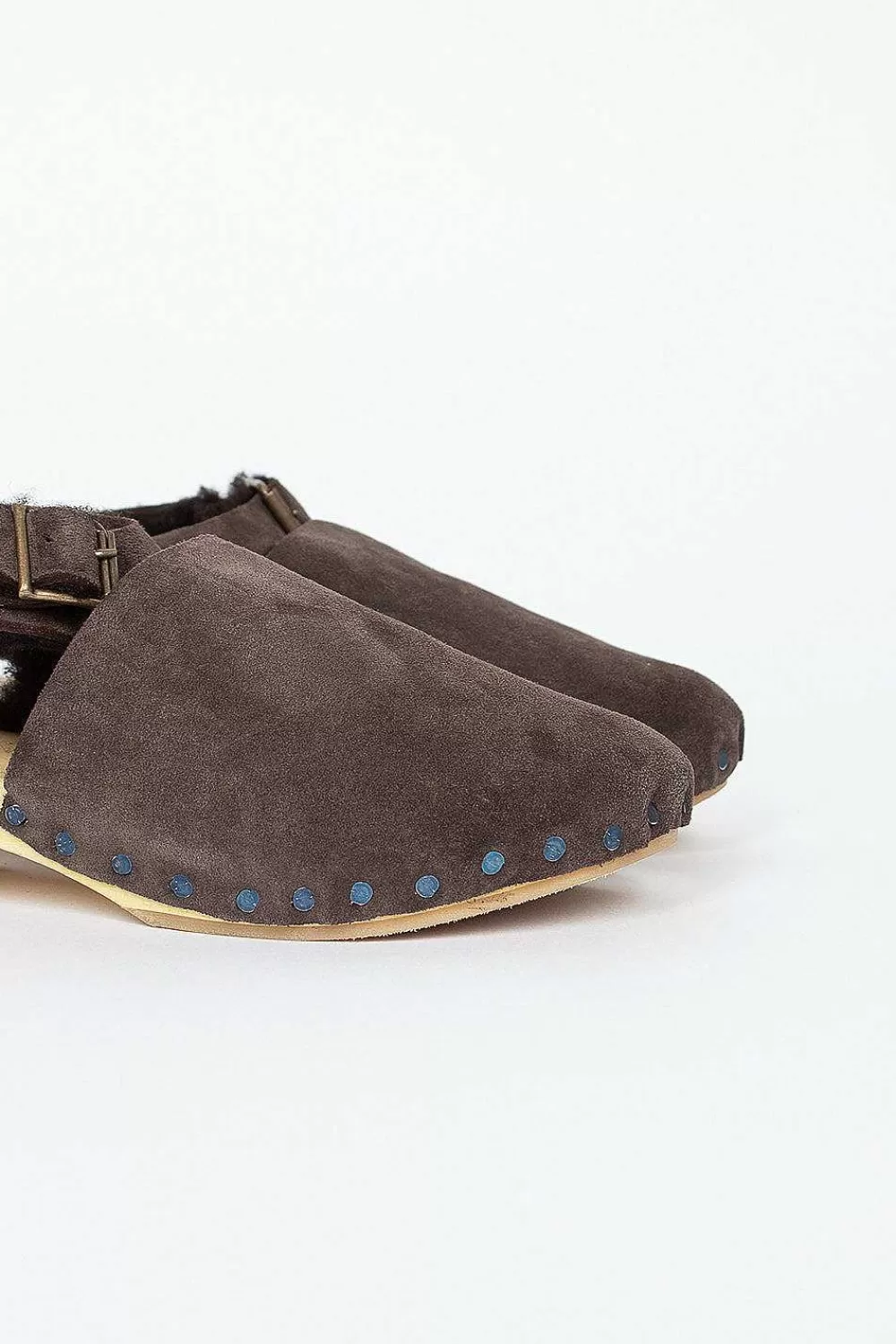 Daniela Gregis Low Clog Suede Brown | Shoes