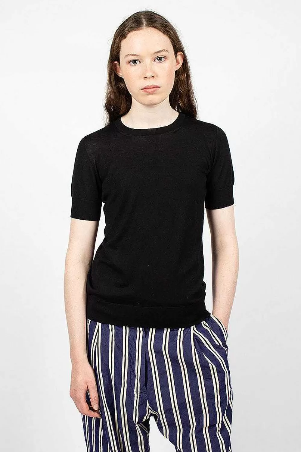 Casey Casey Merino Wool T-Shirt Black | Tops