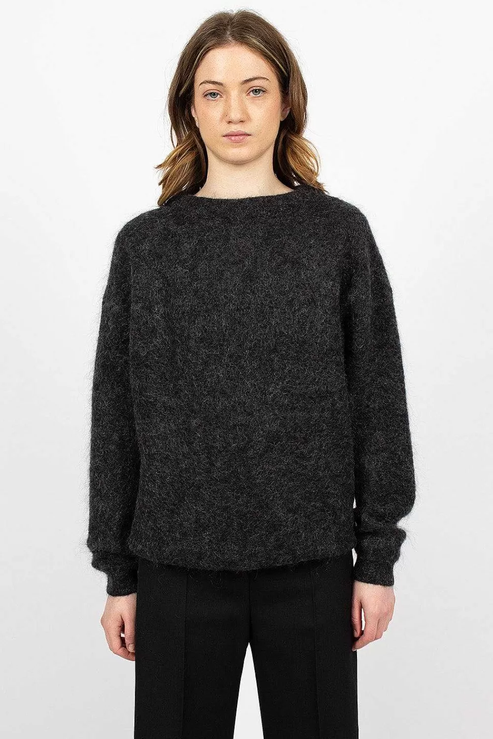 Acne Studios Mohair Wool Jumper Anthracite | Knitwear