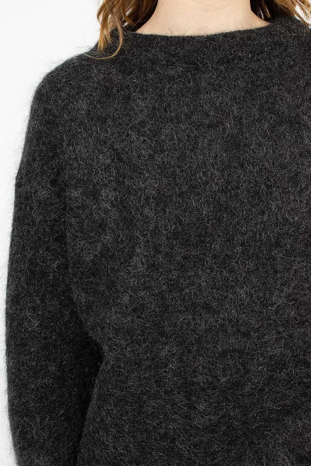 Acne Studios Mohair Wool Jumper Anthracite | Knitwear