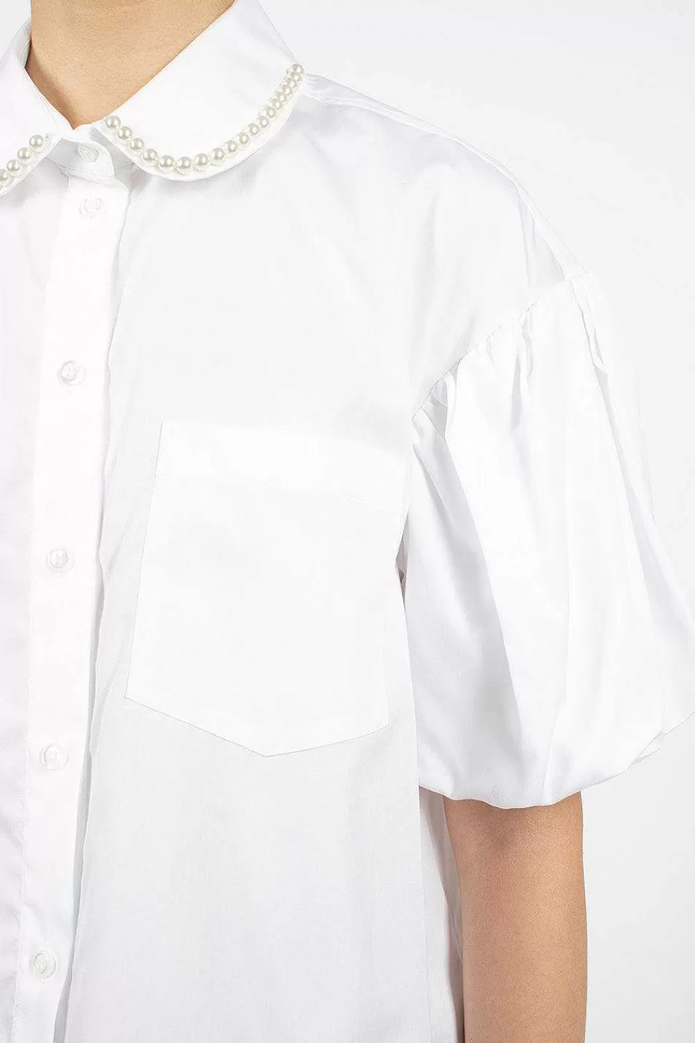 Simone Rocha Pearl Embellished Shirt White | Shirts