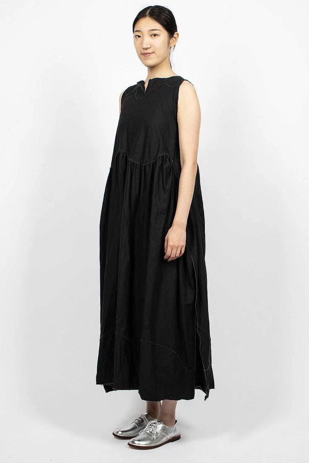 Daniela Gregis Pinafore Raw Cut Dress Black | Dresses