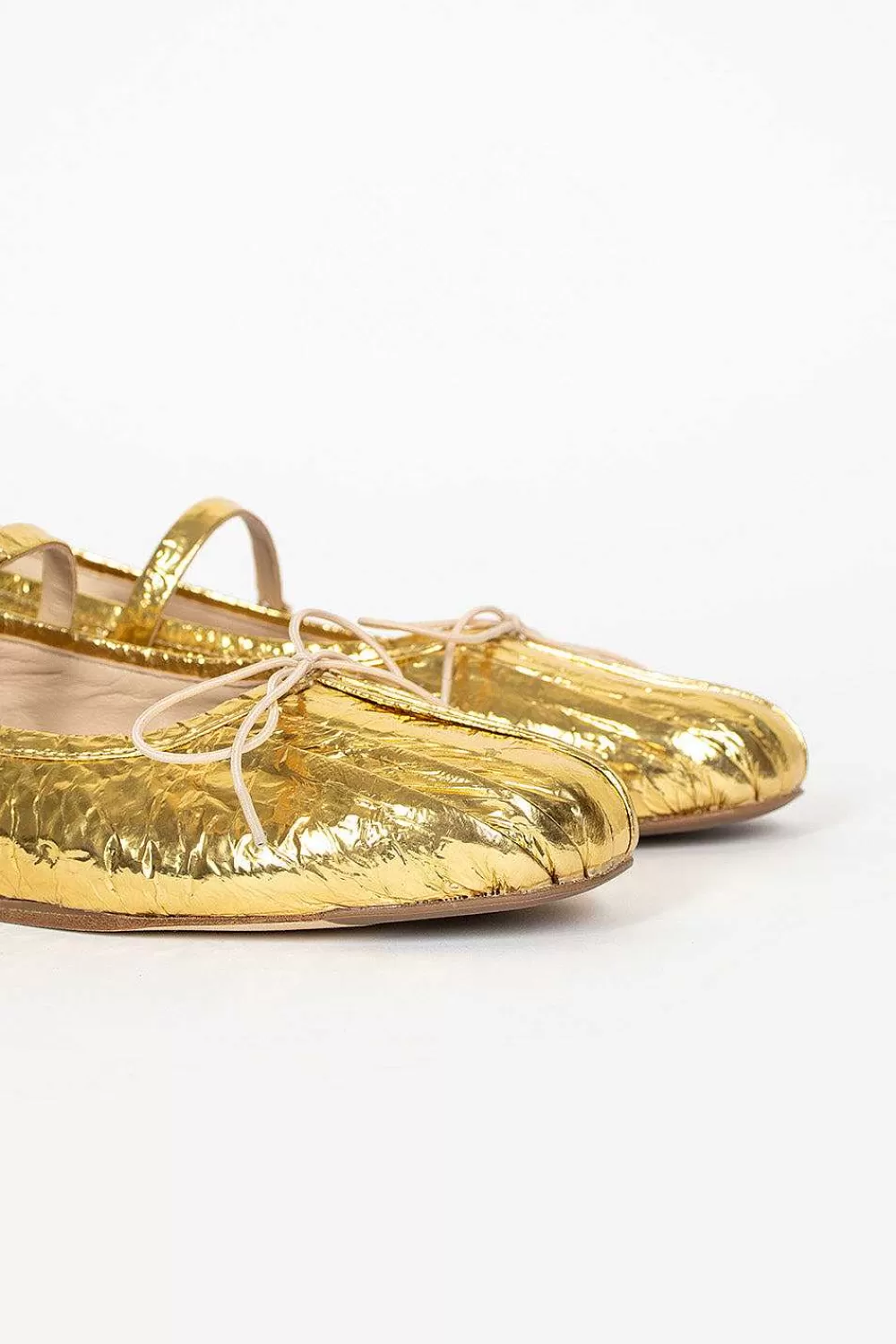 Simone Rocha Pleated Toe Ballerina Gold | Shoes