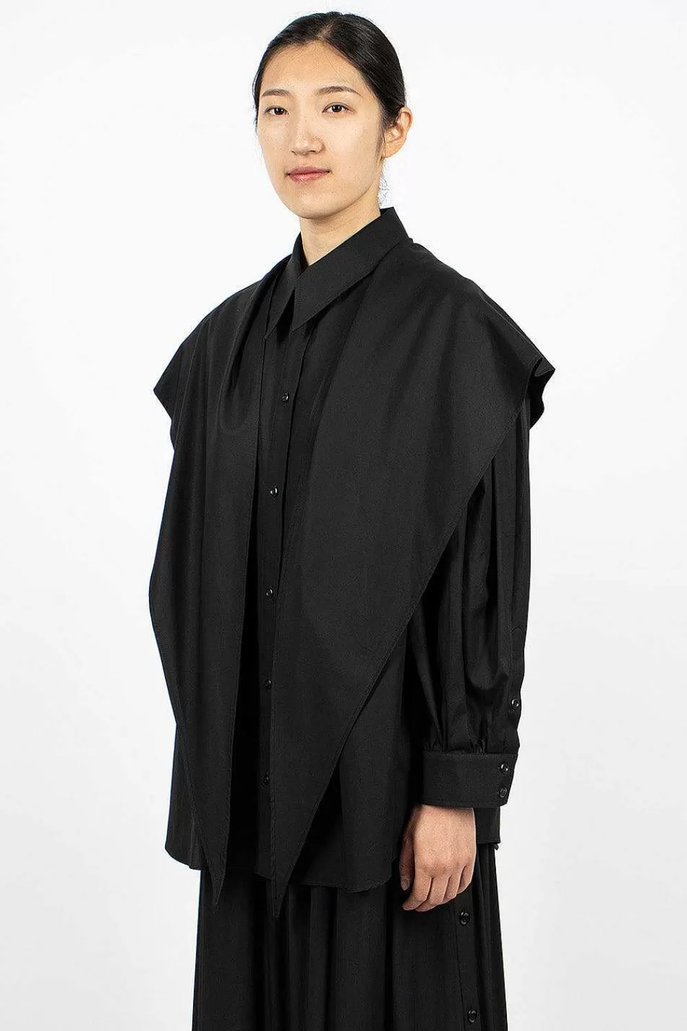 Simone Rocha Point Collar Shirt Black | Shirts