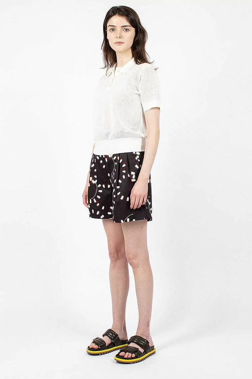 Dries Van Noten Printed Pleat Shorts Black | Trousers