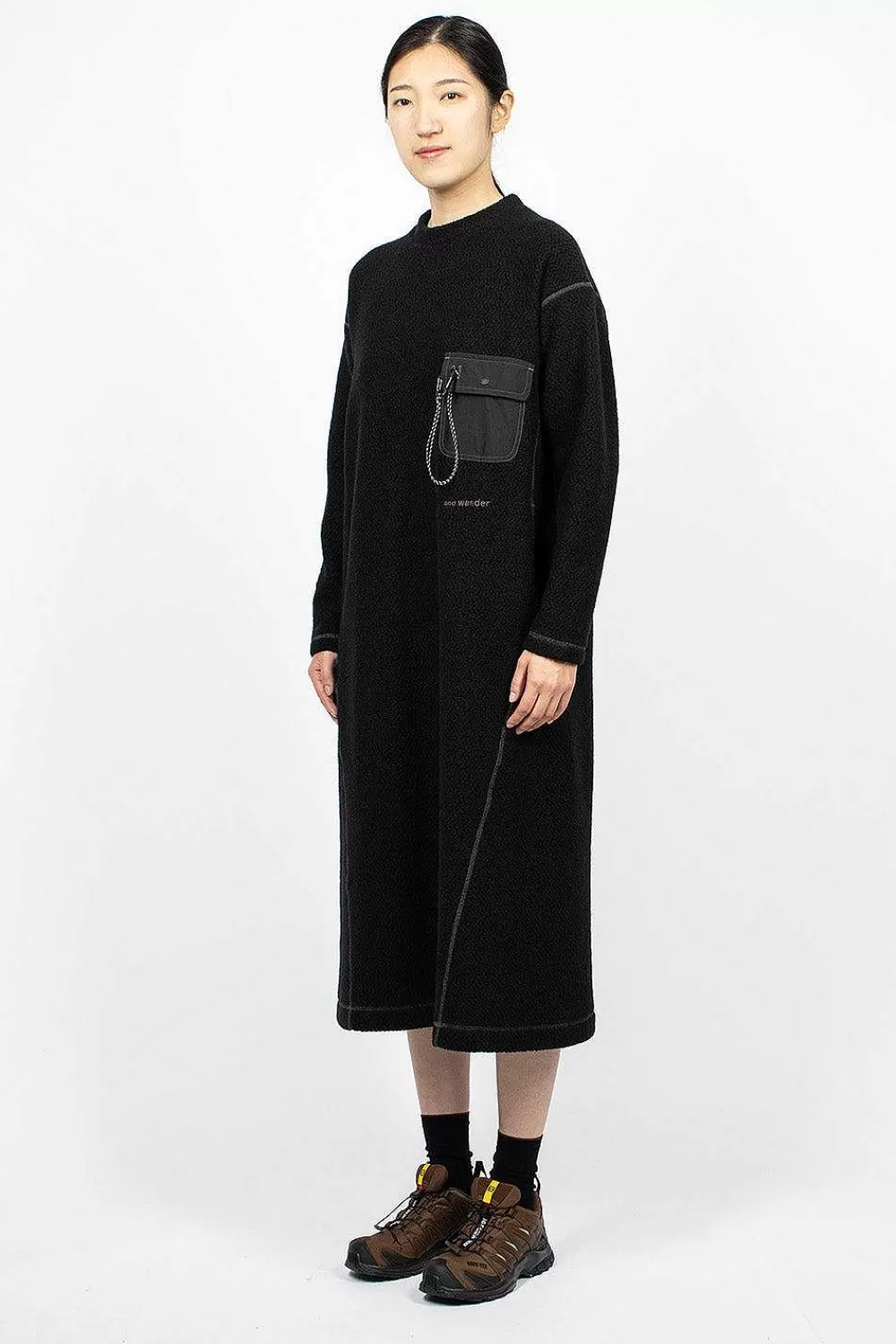 and wander Re Wool Jq Dress Black | Dresses