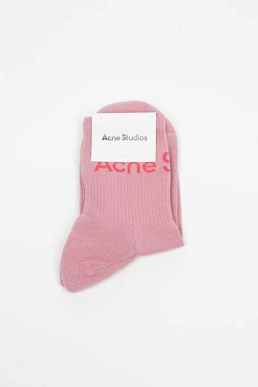 Acne Studios Ribbed Logo Socks Pink Melange | Tights & Socks