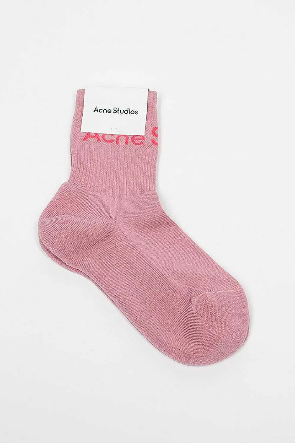 Acne Studios Ribbed Logo Socks Pink Melange | Tights & Socks