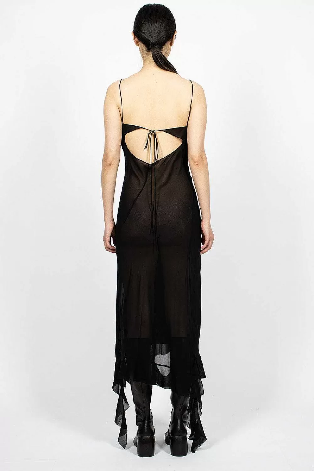 Acne Studios Ruffle Strap Dress Black | Dresses