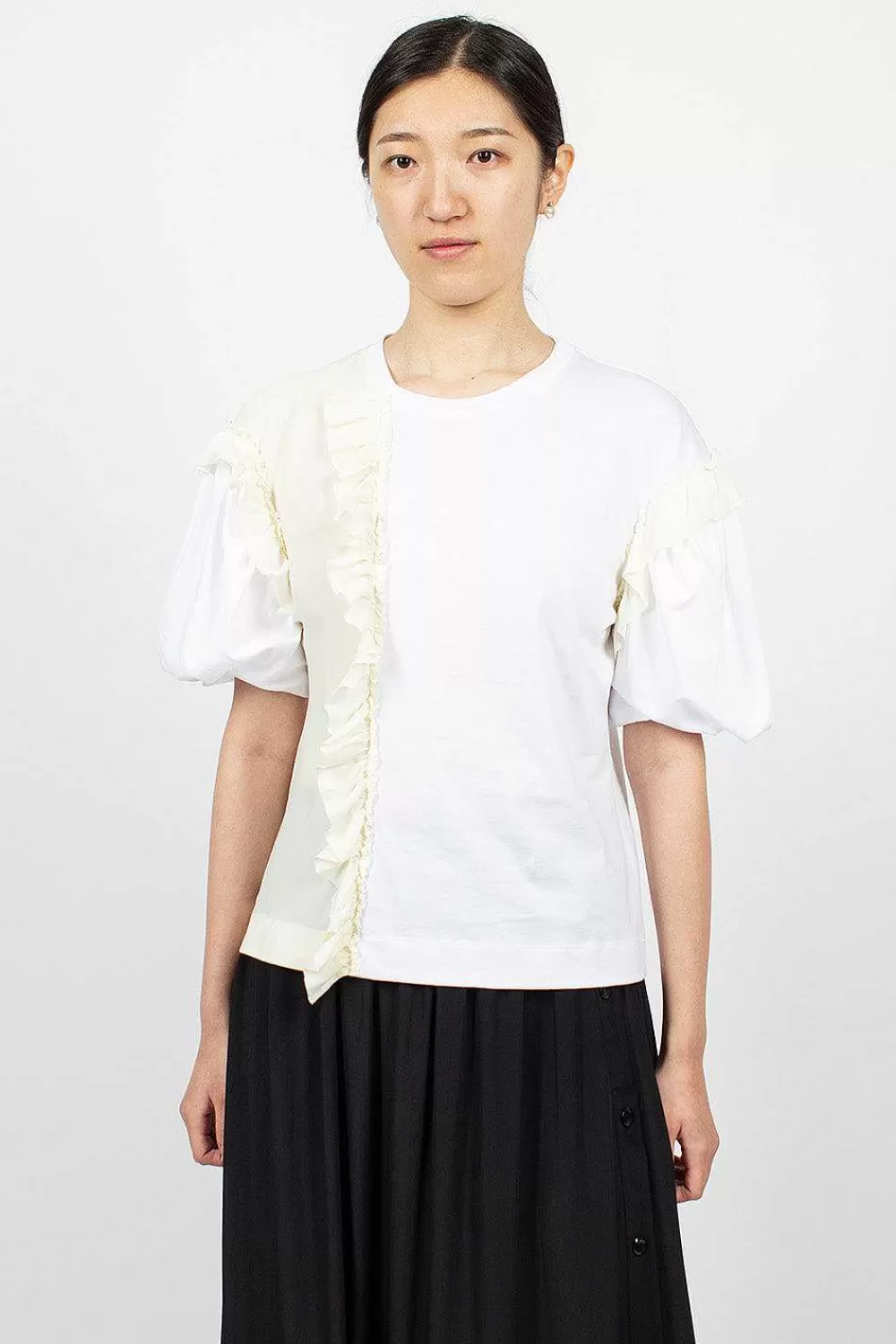 Simone Rocha Ruffle T-Shirt White | Tops