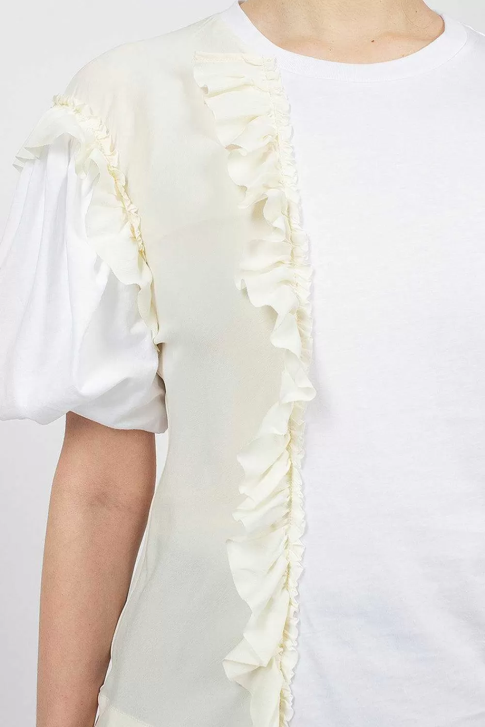 Simone Rocha Ruffle T-Shirt White | Tops