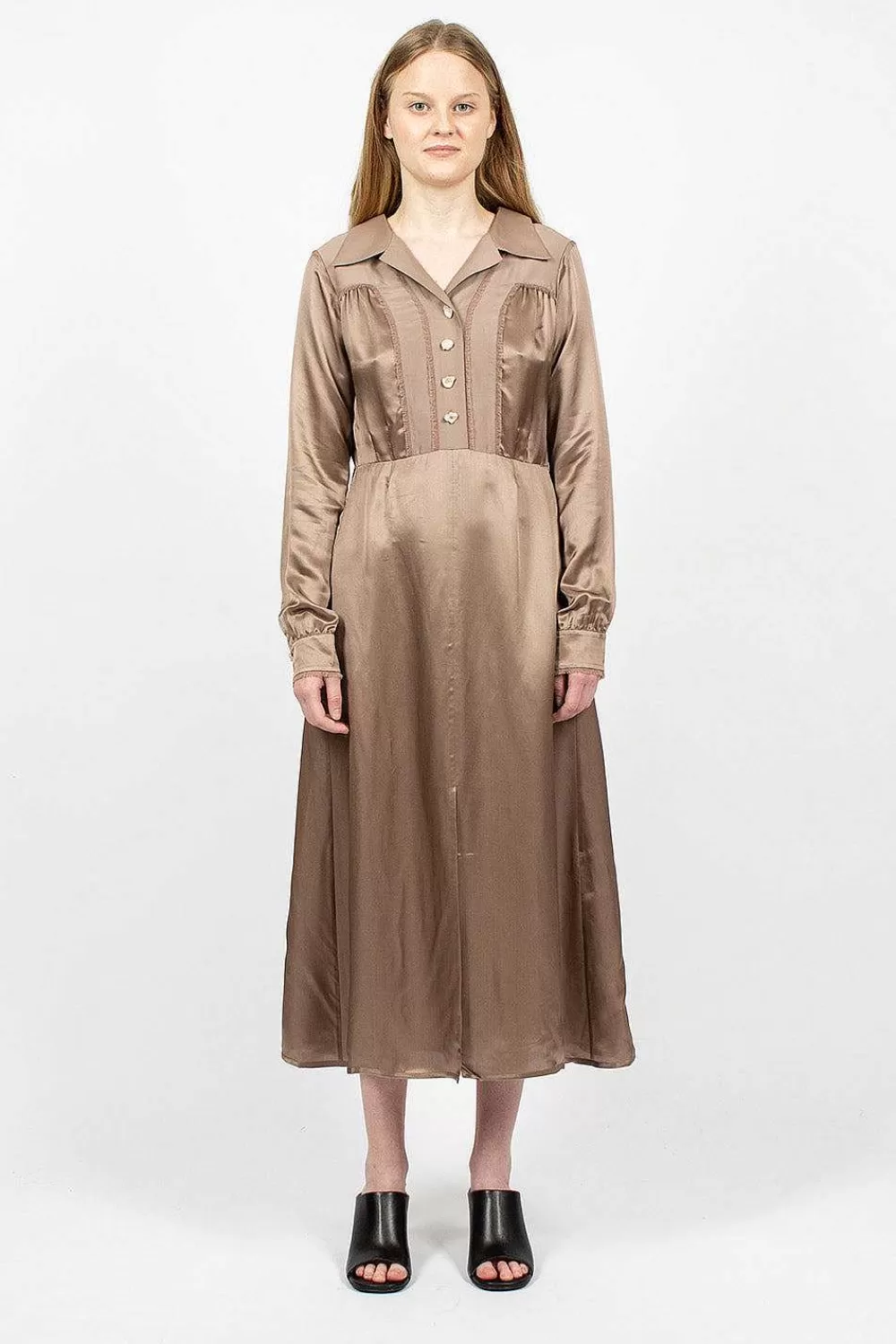 Acne Studios Satin Dress Mink Brown | Dresses