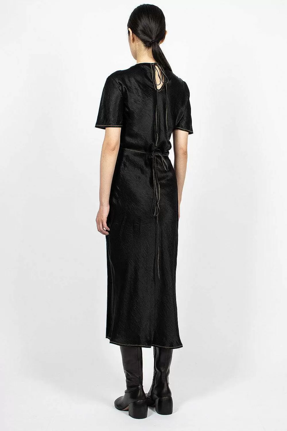 Acne Studios Satin Wrap Dress Black | Dresses