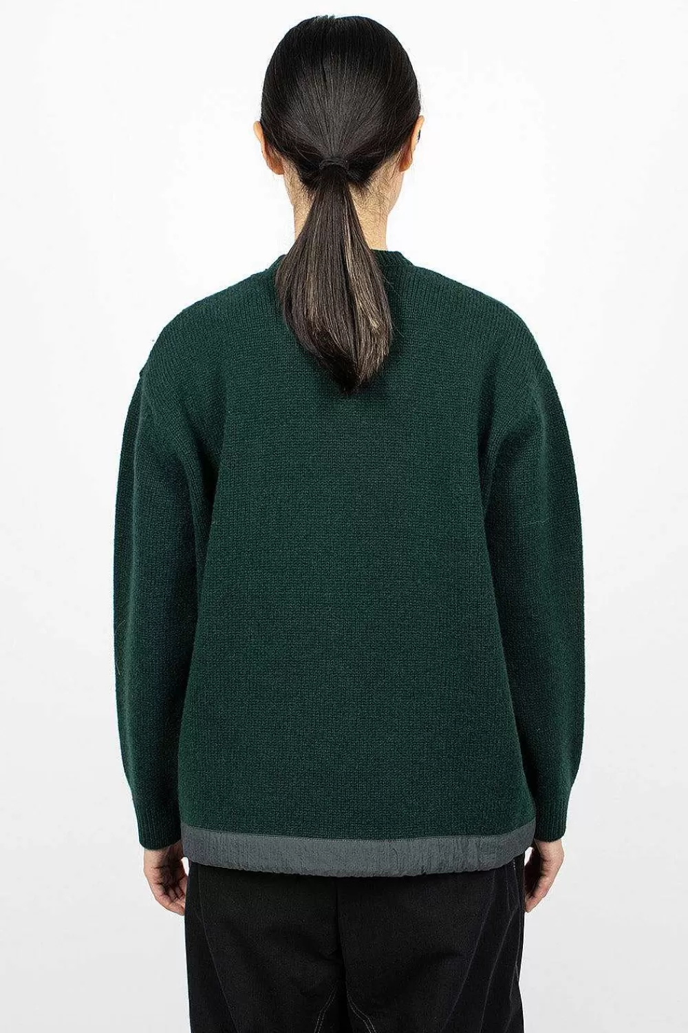 and wander Shetland Wool Jumper Green | Knitwear