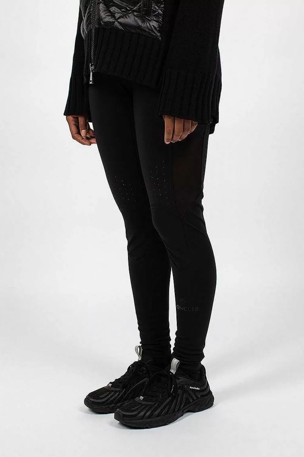 Moncler Technical Jersey Leggings Black | Trousers