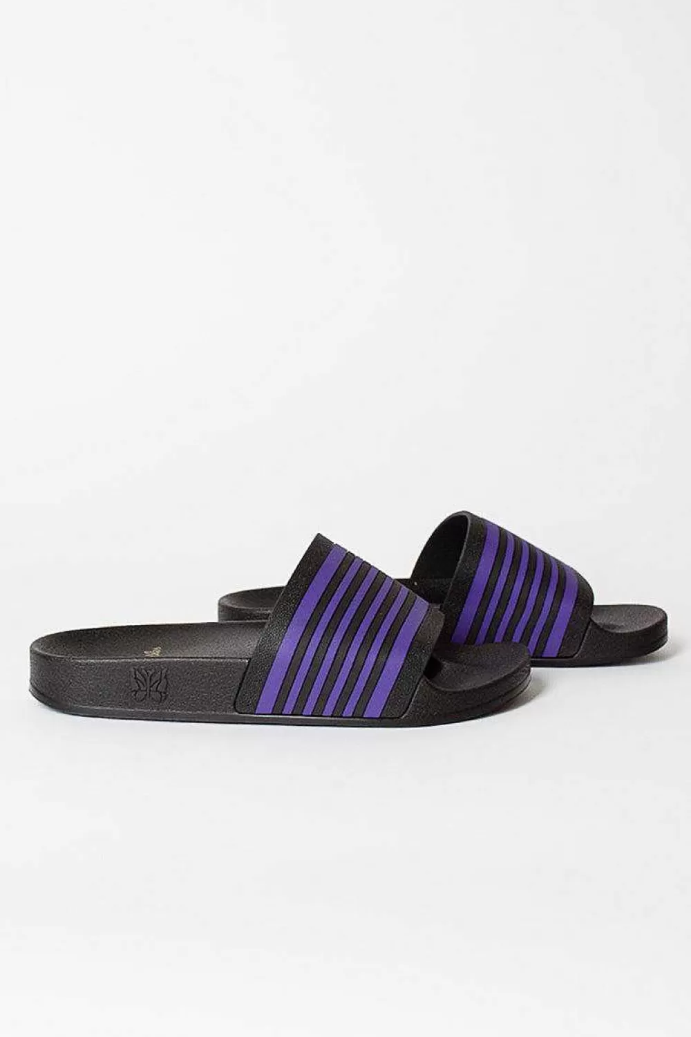 Needles Track Line Shower Sandals Black/Purple | Shoes