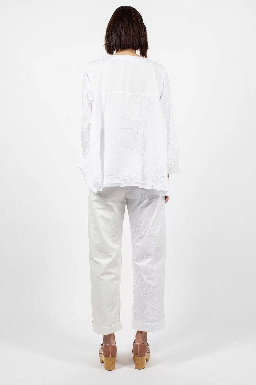 Daniela Gregis Washed Cotton Straight Leg Pant White | Trousers