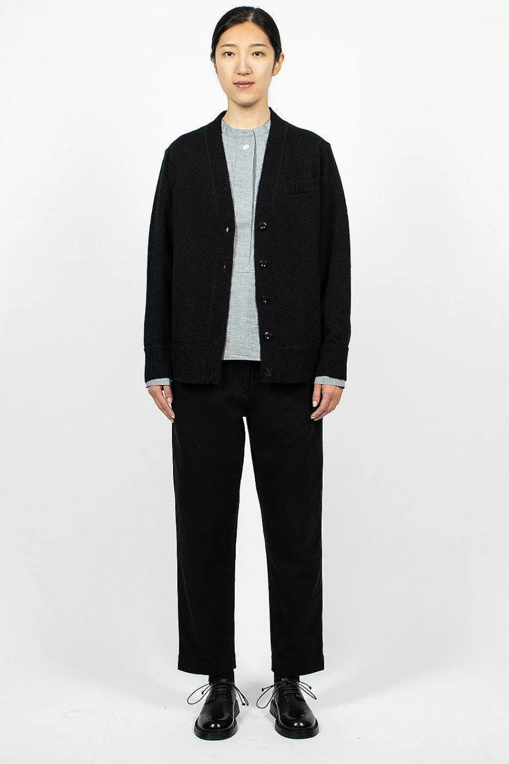 Margaret Howell Welt Pocket Cardigan Black | Knitwear